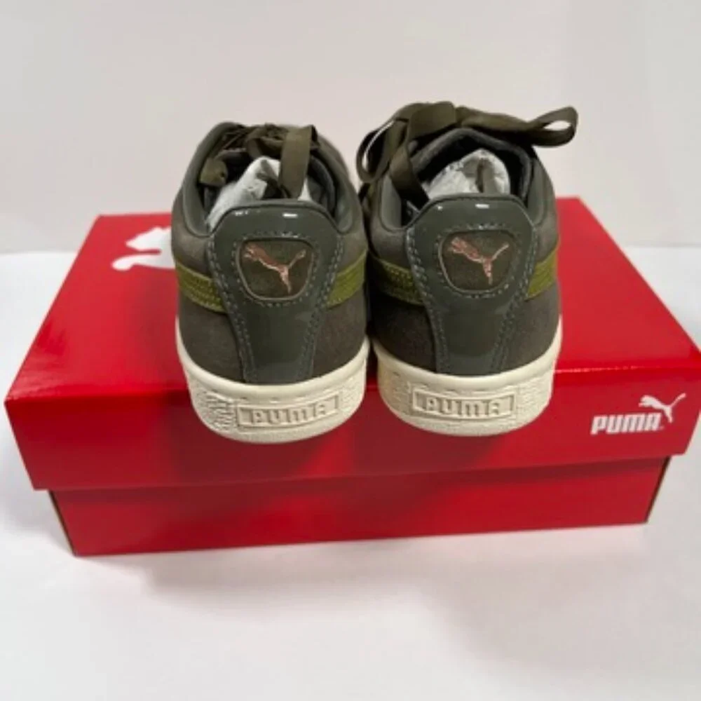 Puma Women's Size 7.5 Suede XL Lace VR Sneakers Green Olive Night Avocado Rivets
